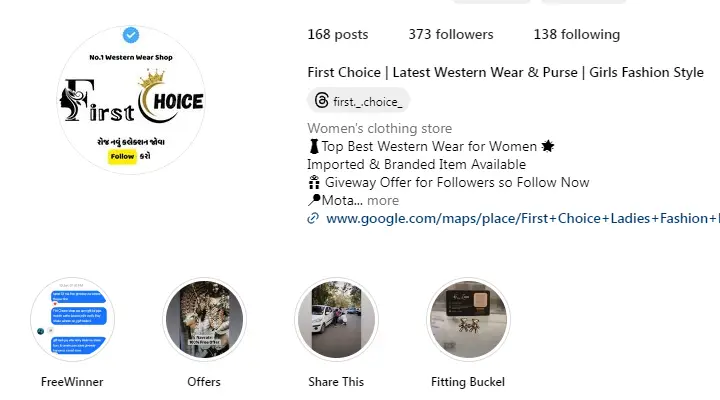 Contact Us 1 insta bio page of first choice best wester wesr in motavracha result First Choice Best Western Wear for Women